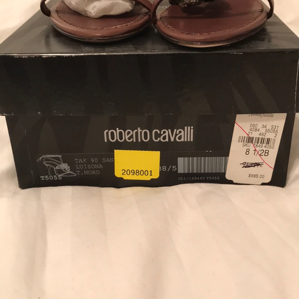 Roberto Cavalli Brown Heels Size 38 1/2 NWT - Picture 3 of 15